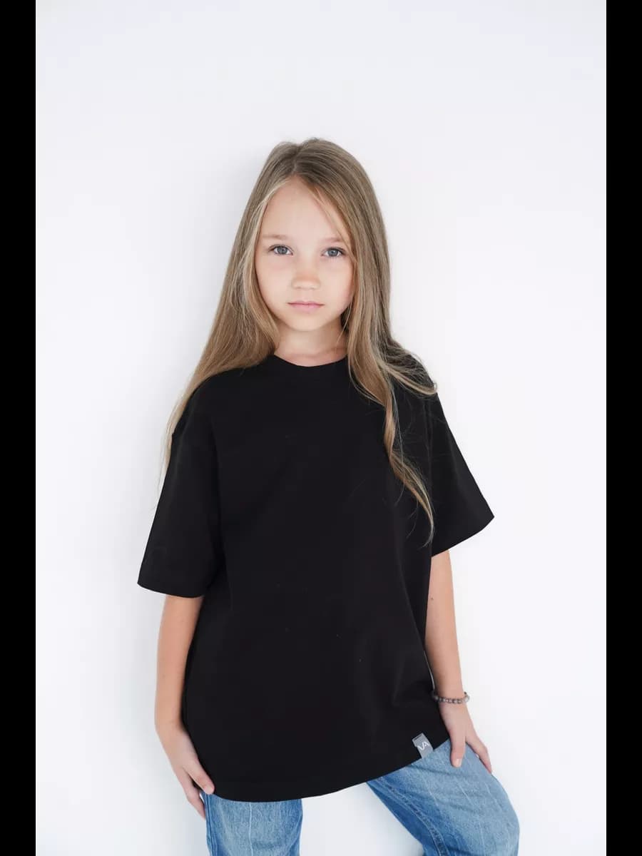 Черная футболка хлопковая оверсайз