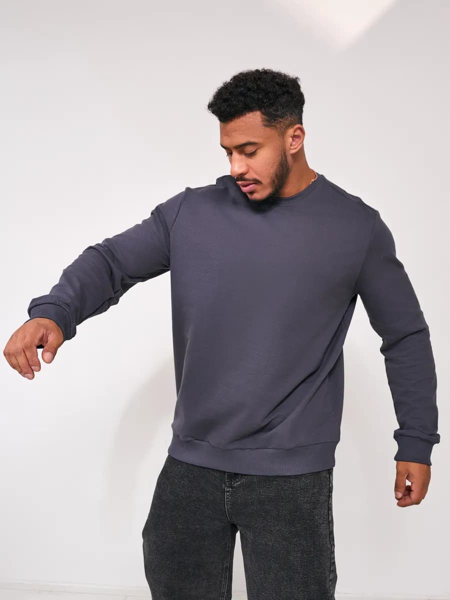 Cвитшот оверсайз однотонный с начесом