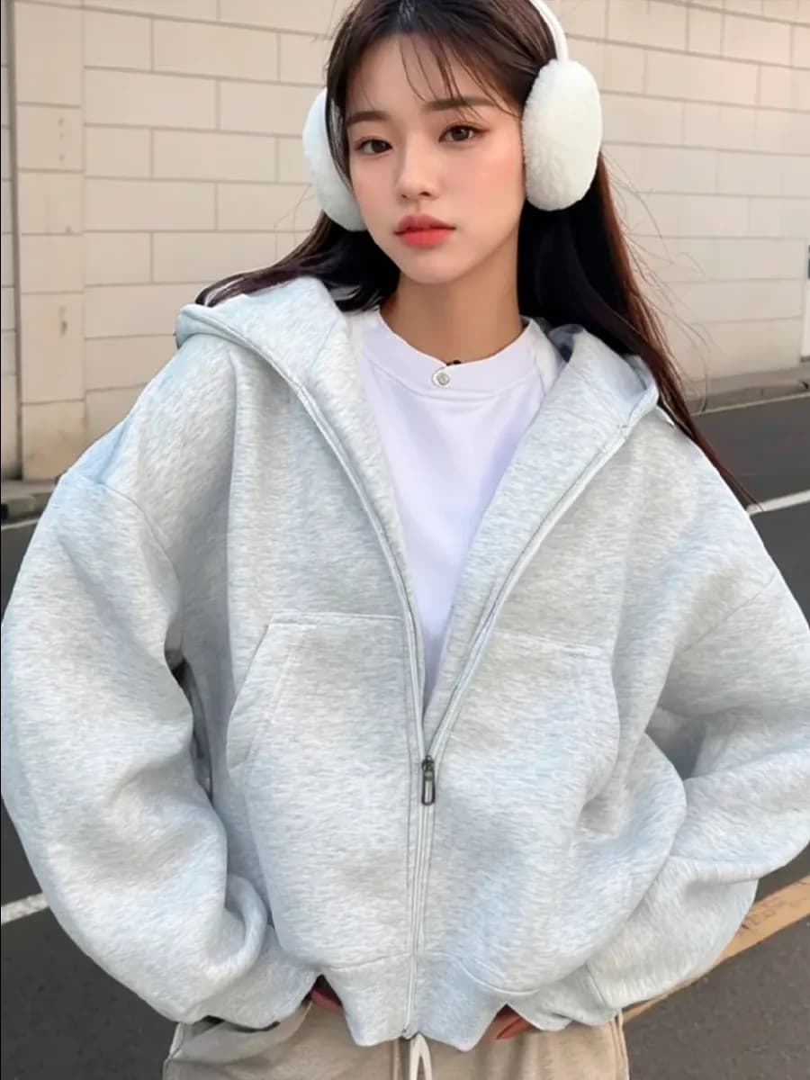 Теплая зипка худи с начесом на молнии с капюшоном - фото 1