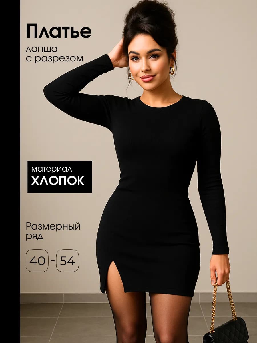 Платье лапша женское базовое короткое