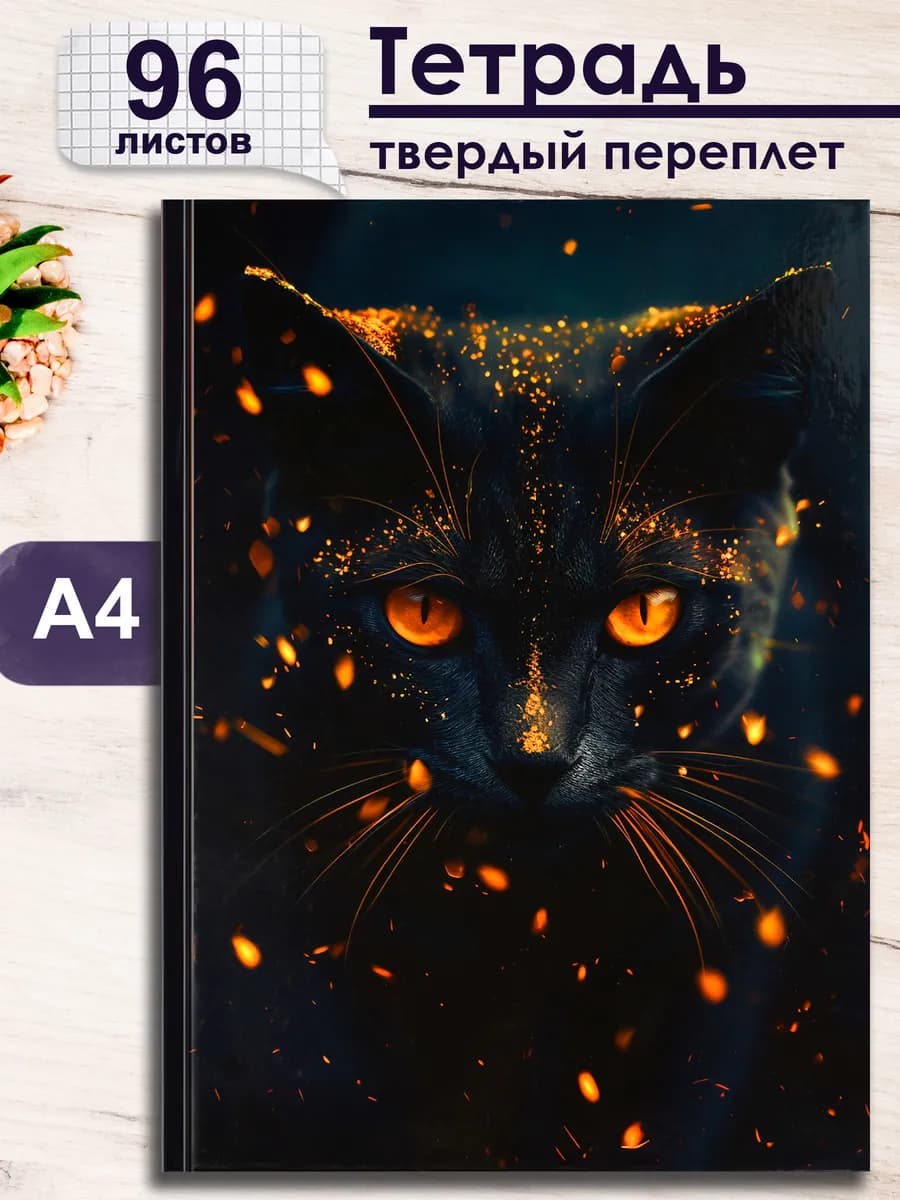 Тетрадь в клетку А4 твердый переплет 96 л