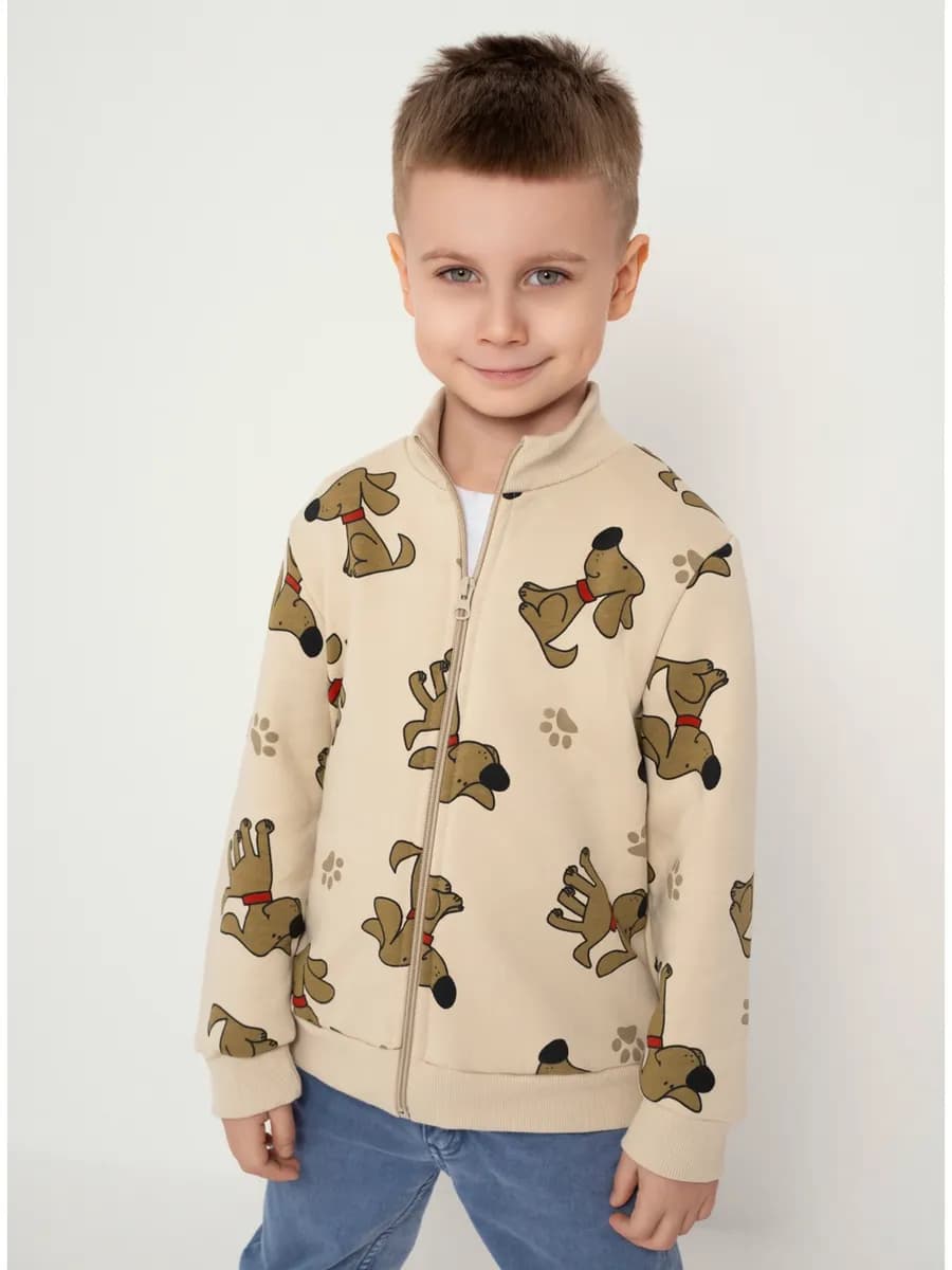 Джемпер детский с начёсом на молнии теплый