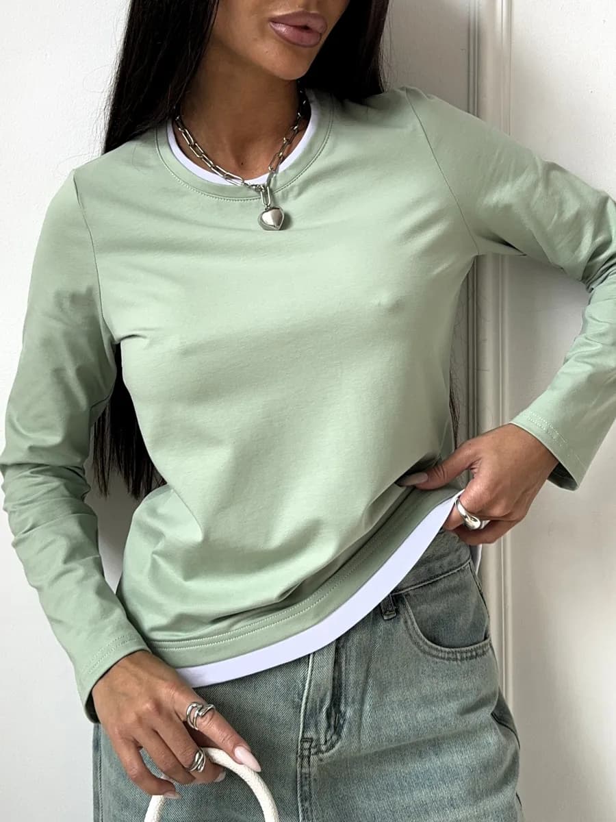 Лонгслив хлопковый кофта оверсайз