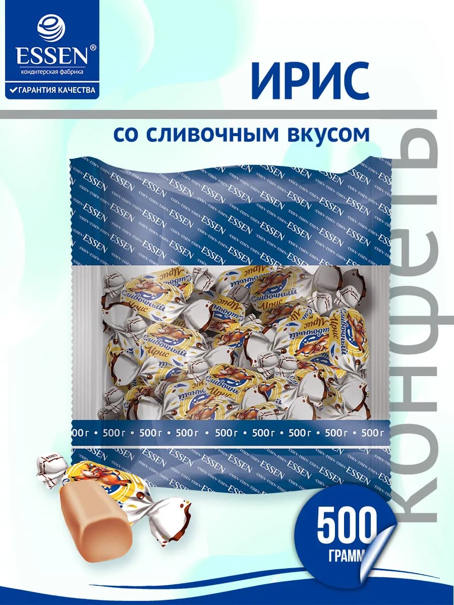 Конфеты жевательные Ирис со сливочным вкусом, 500 г