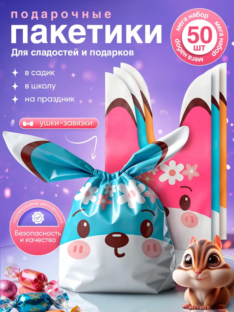 пакетики для подарков и сладостей в детский сад и школу