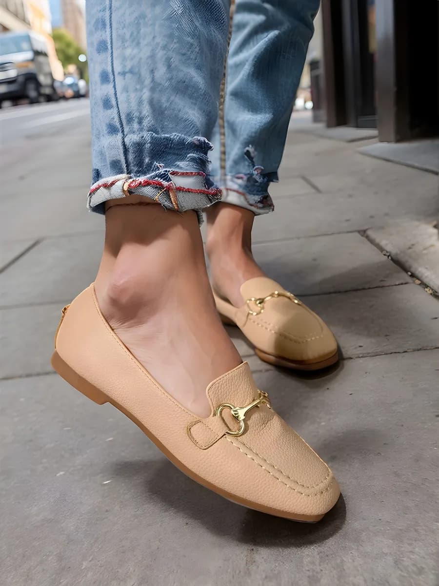 Балетки кожаные летние лоферы