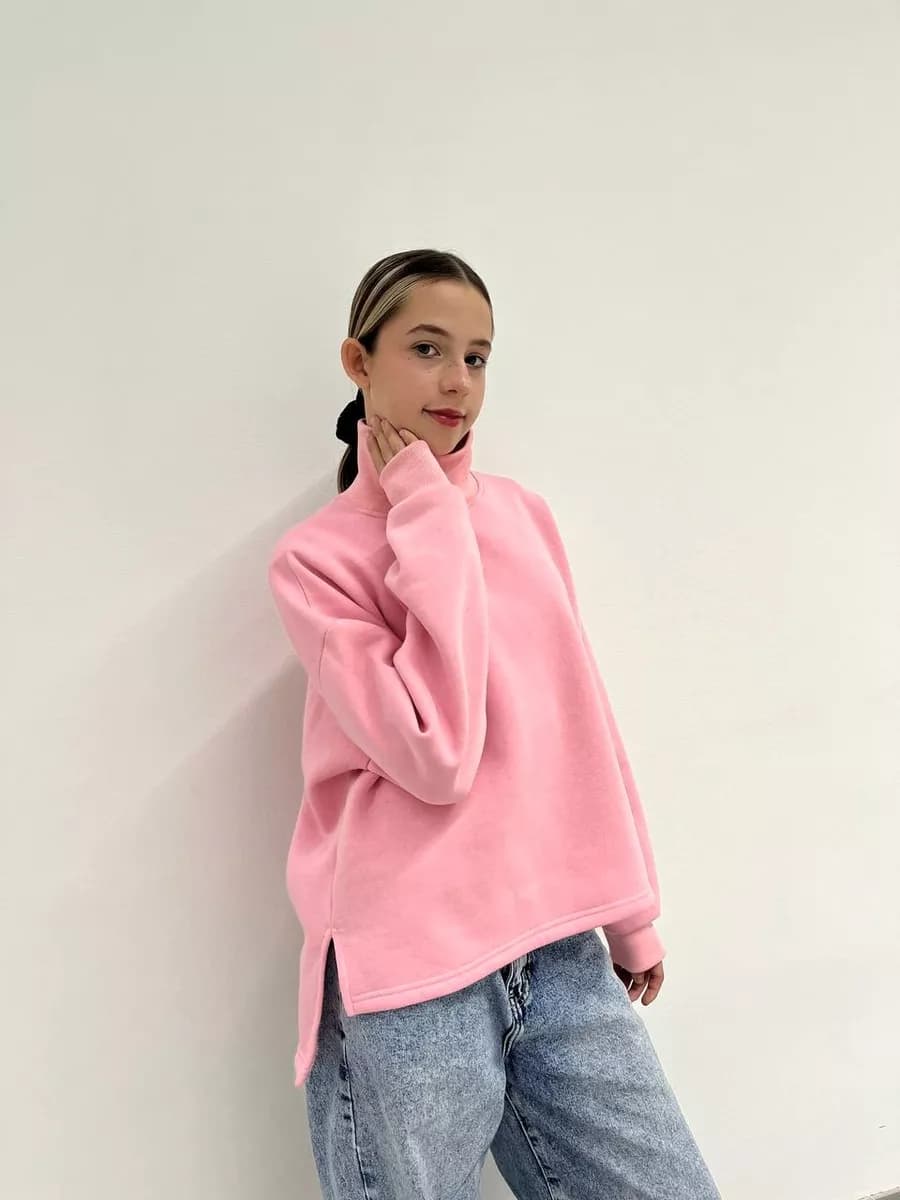 Свитшот оверсайз теплый с горлом