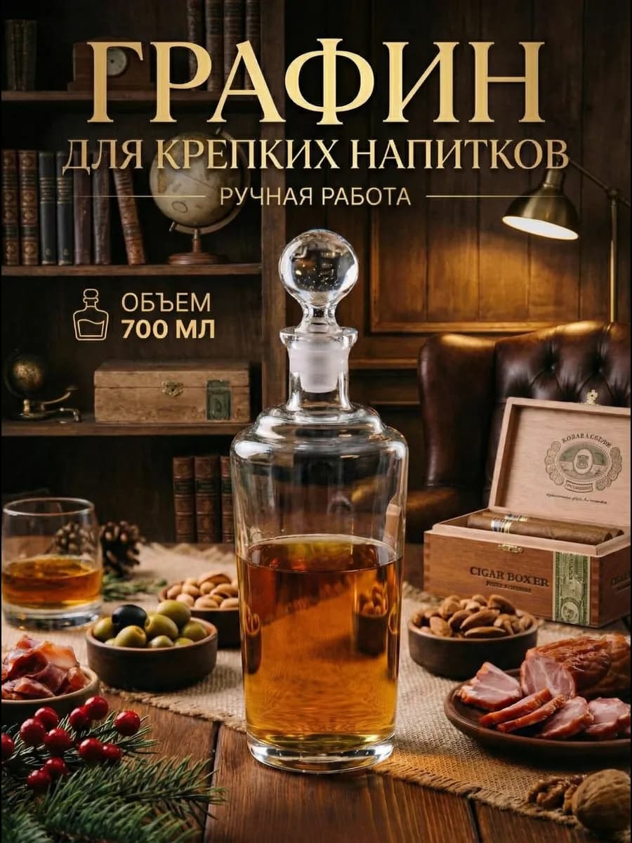 Графин - штоф стеклянный 700 мл