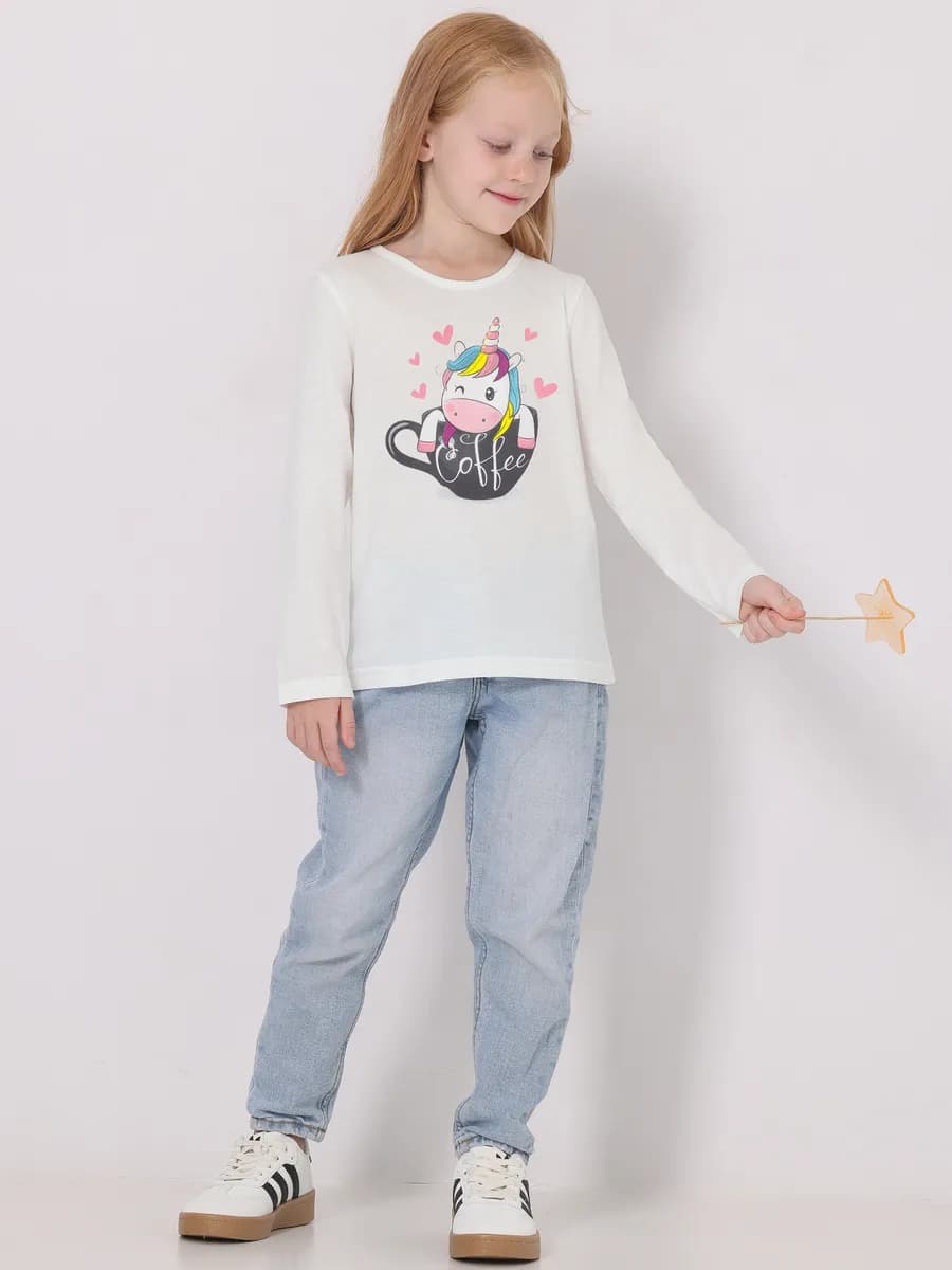 Лонгслив с принтом в садик хлопок 100%