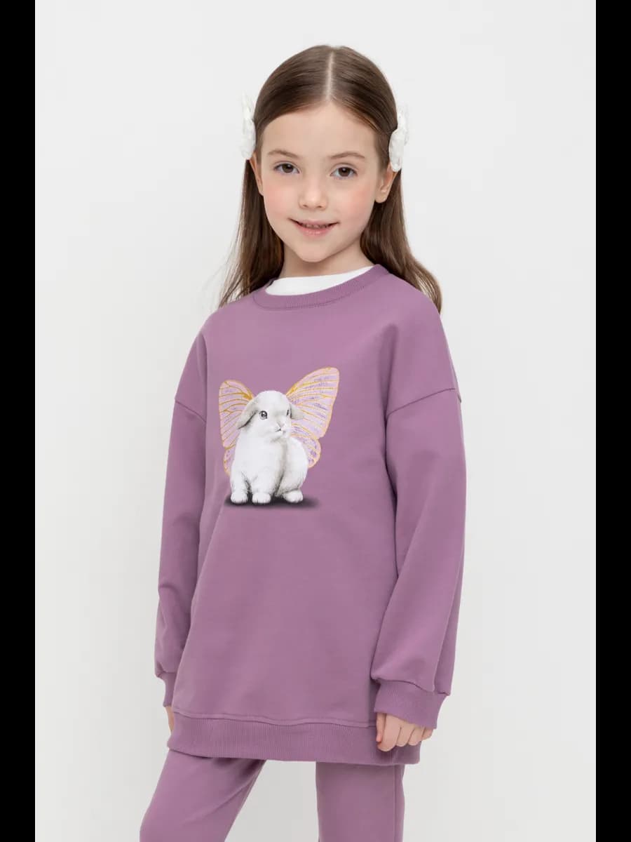 Удлиненный свитшот для девочки хлопок