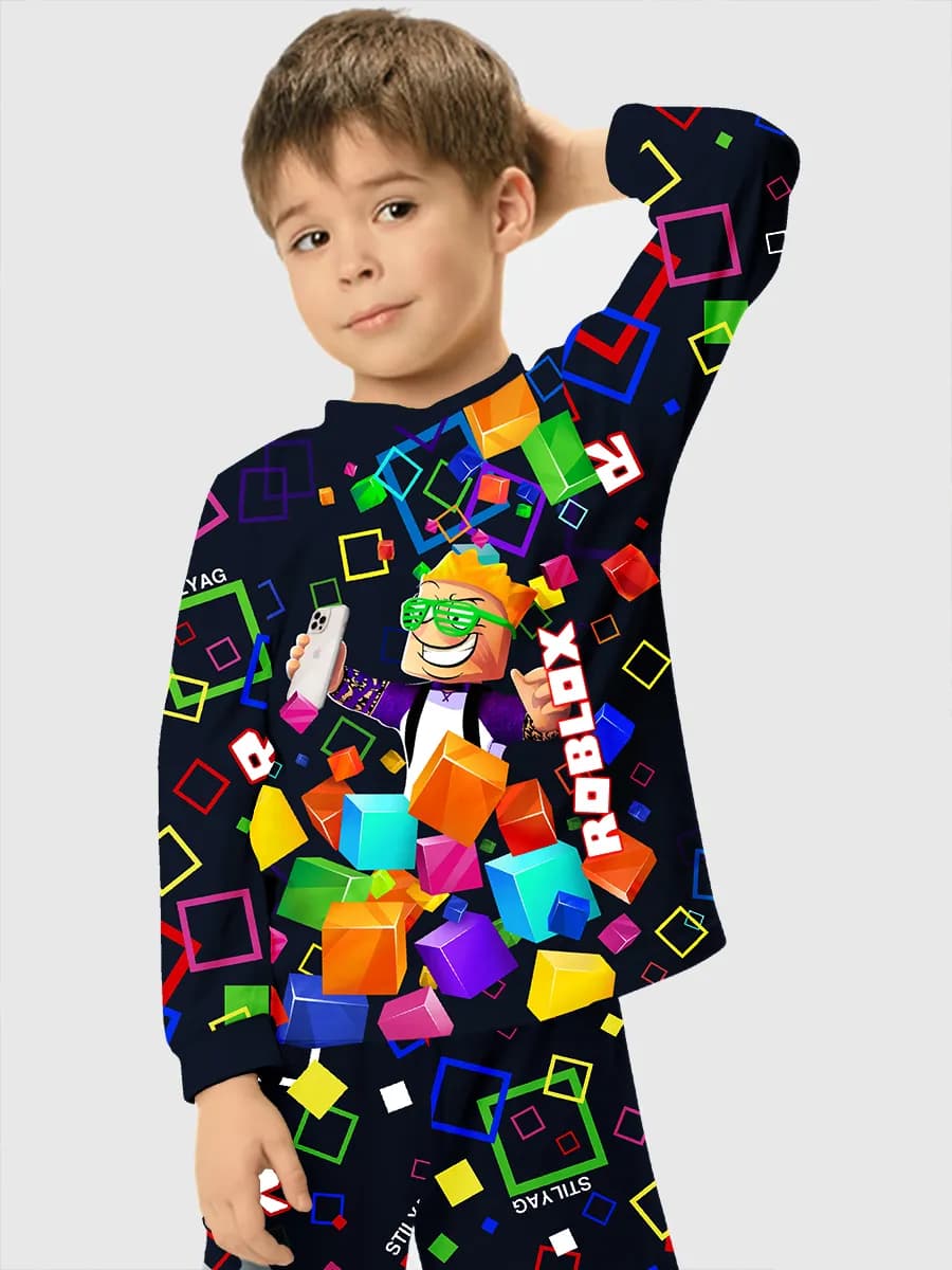 Пижама со штанами и кофтой с принтом