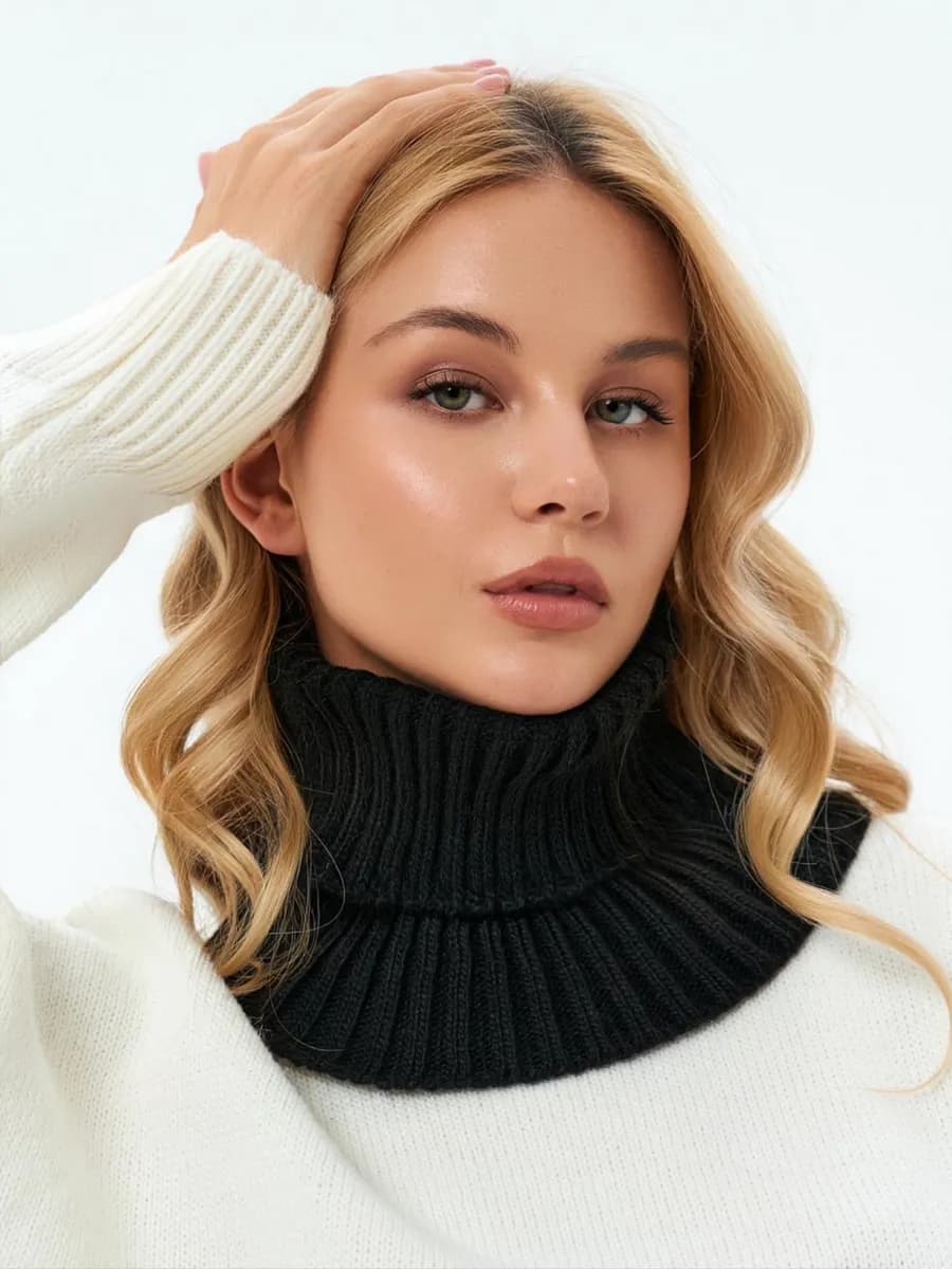 Снуд осенний вязаный шарф манишка бафф на шею