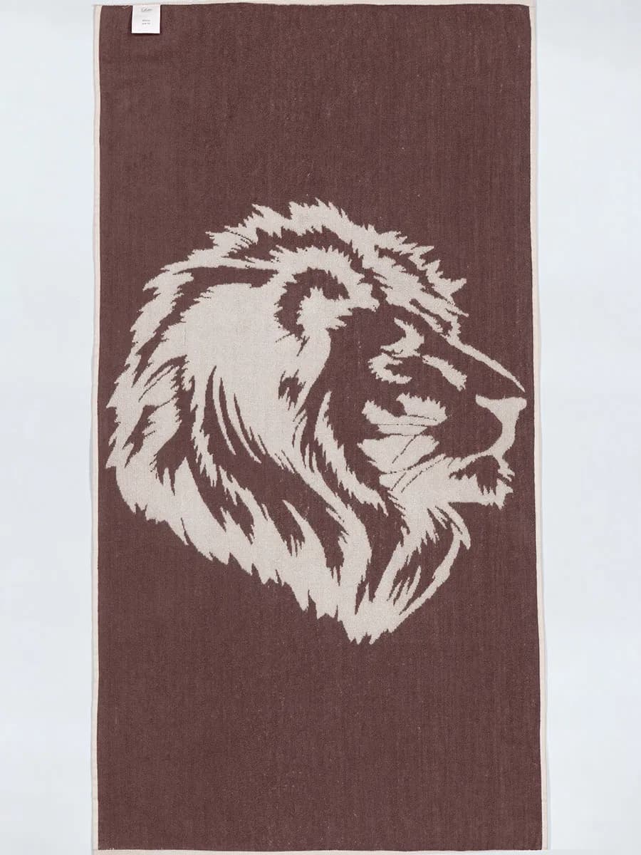 Полотенце махровое банное 70х140 см для душа Лев, хлопок