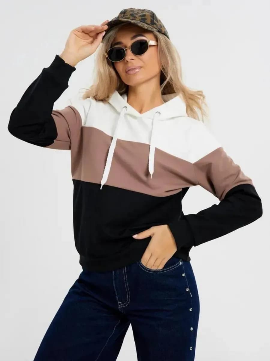 Свитшот худи оверсайз хлопковый трикотажный