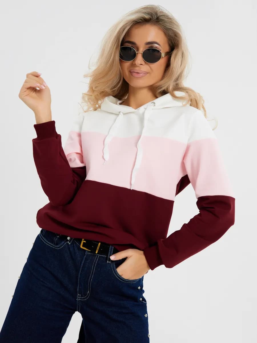 Свитшот худи оверсайз хлопковый трикотажный