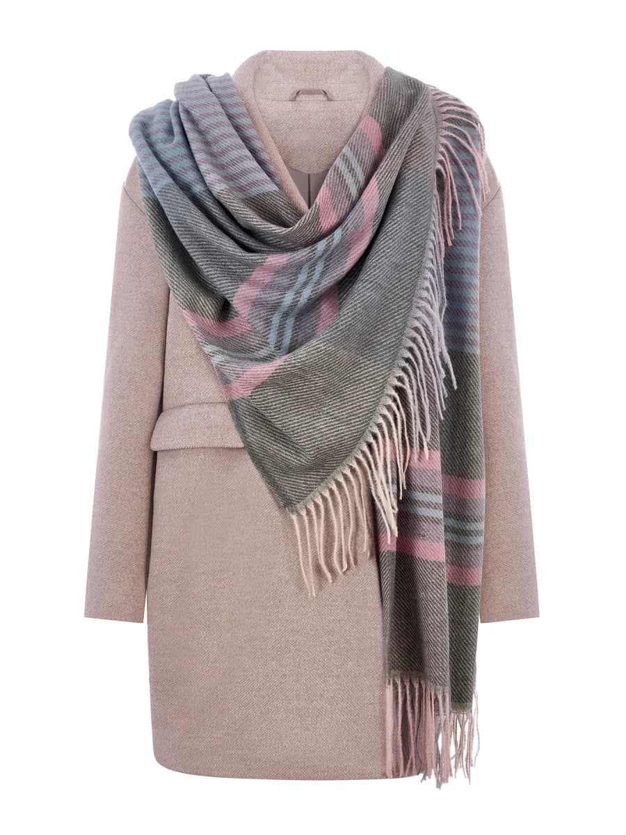 Шарф весна теплый в клетку