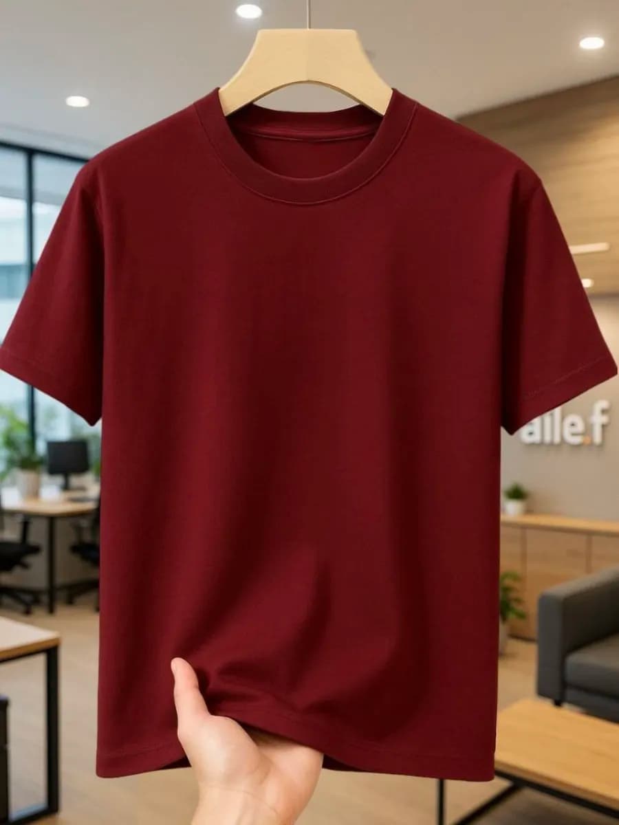Футболка бордовая однотонная хлопок