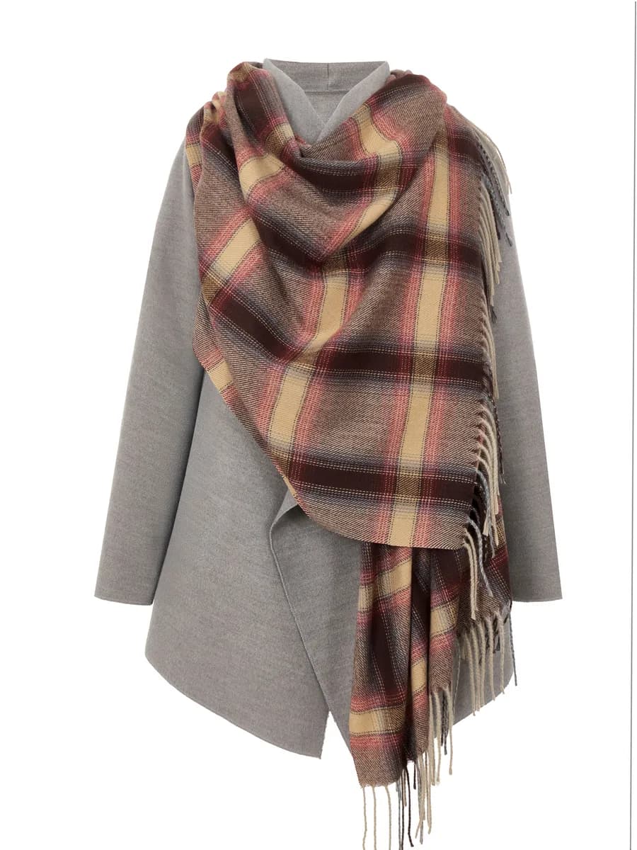 Шарф весна теплый в клетку