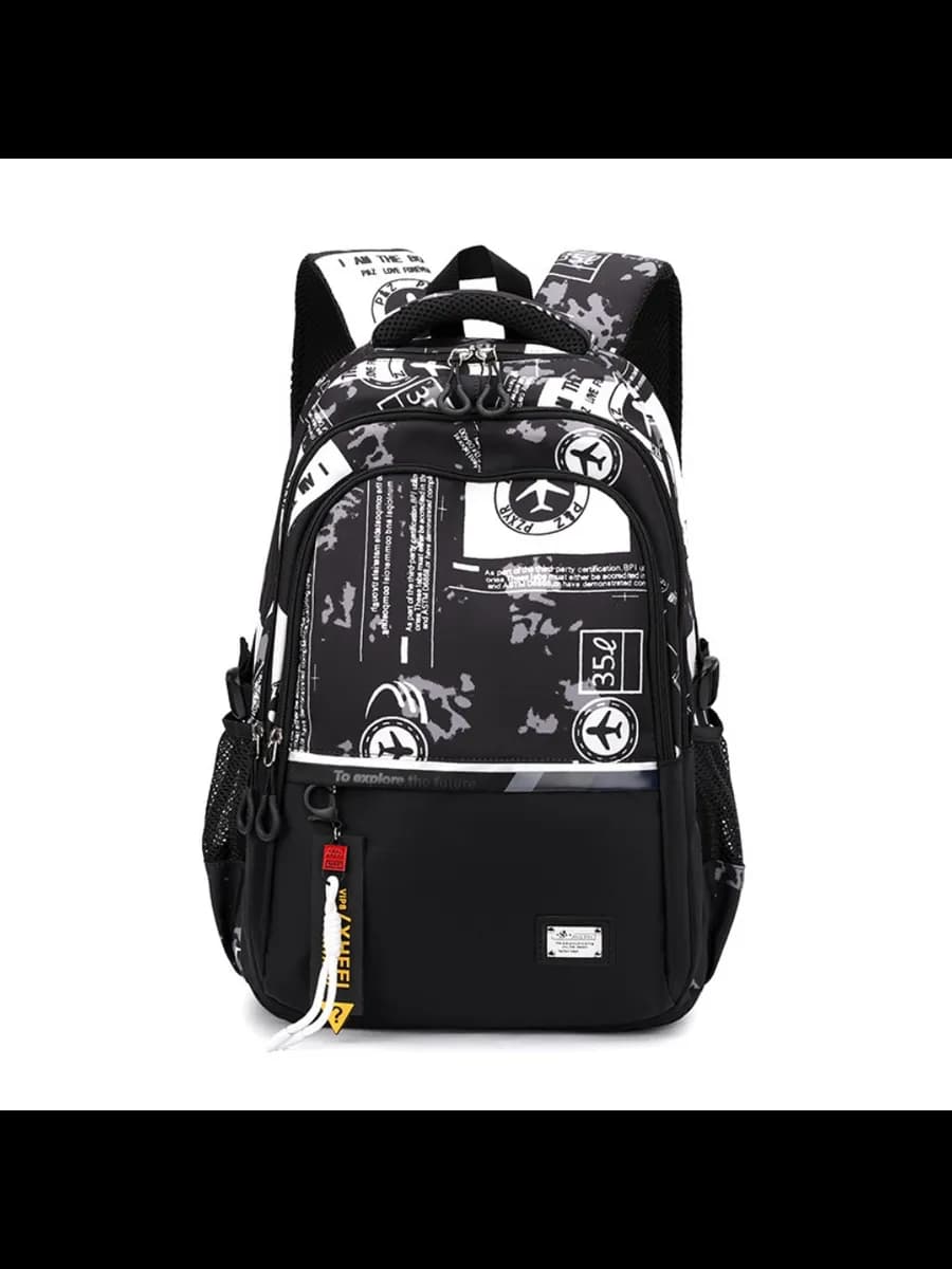 Рюкзак школьный черный мужской - фото 1