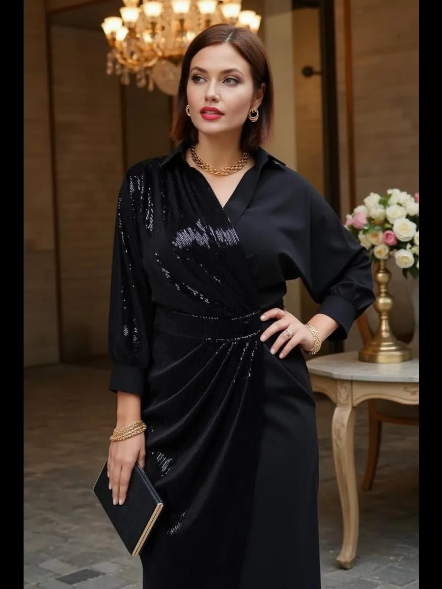 Платье вечернее праздничное с пайетками - фото 1