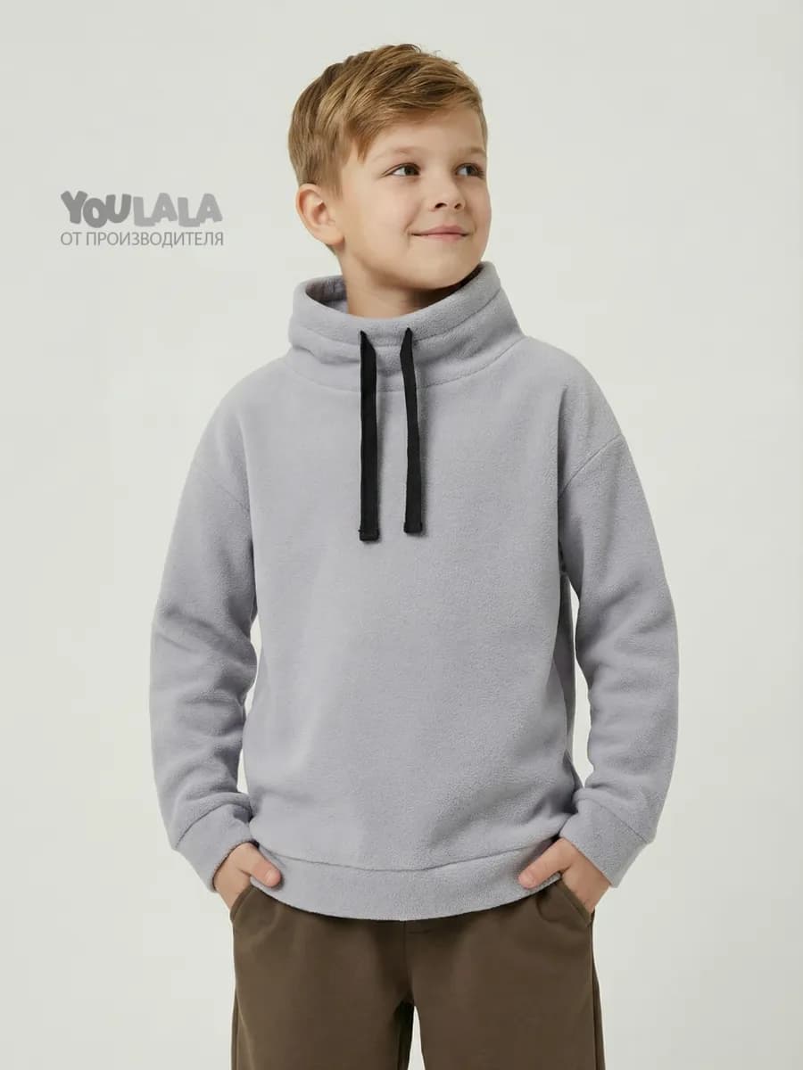 Толстовка флисовая детская с высоким воротником