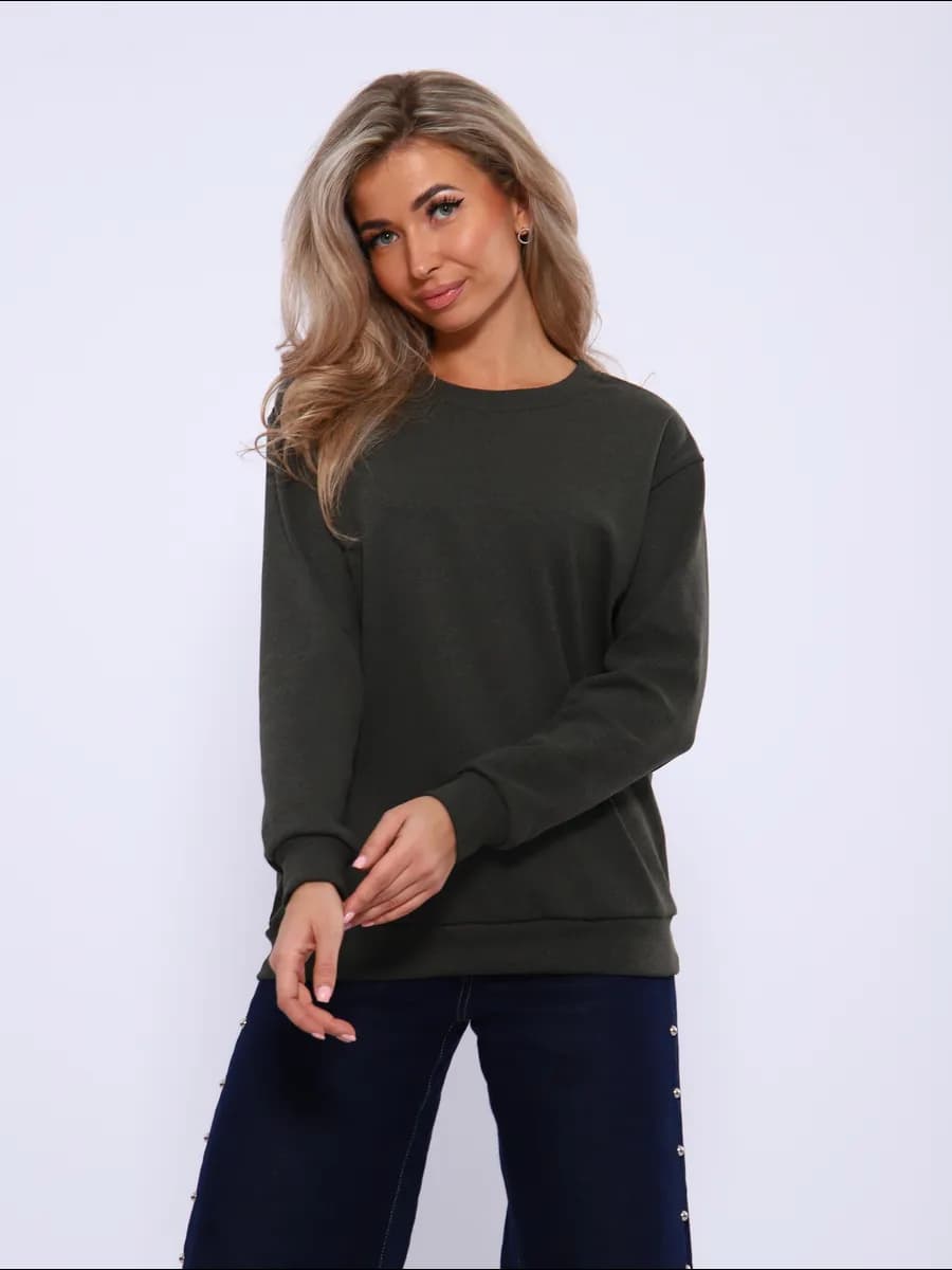 Свитшот оверсайз толстовка без капюшона