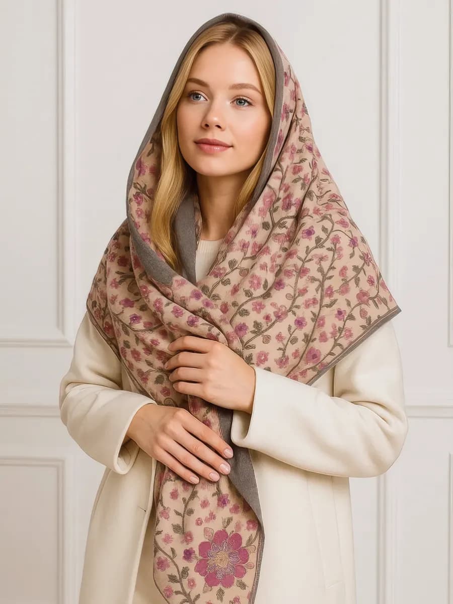 Палантин теплый шарф легкий