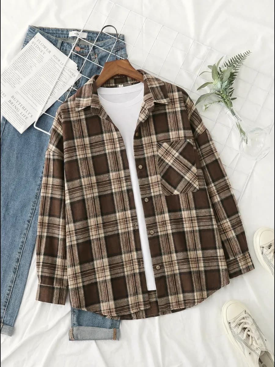 Рубашка в клетку нарядная y2k молодежная