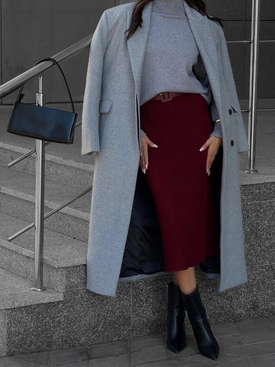 Юбка миди с ремнём