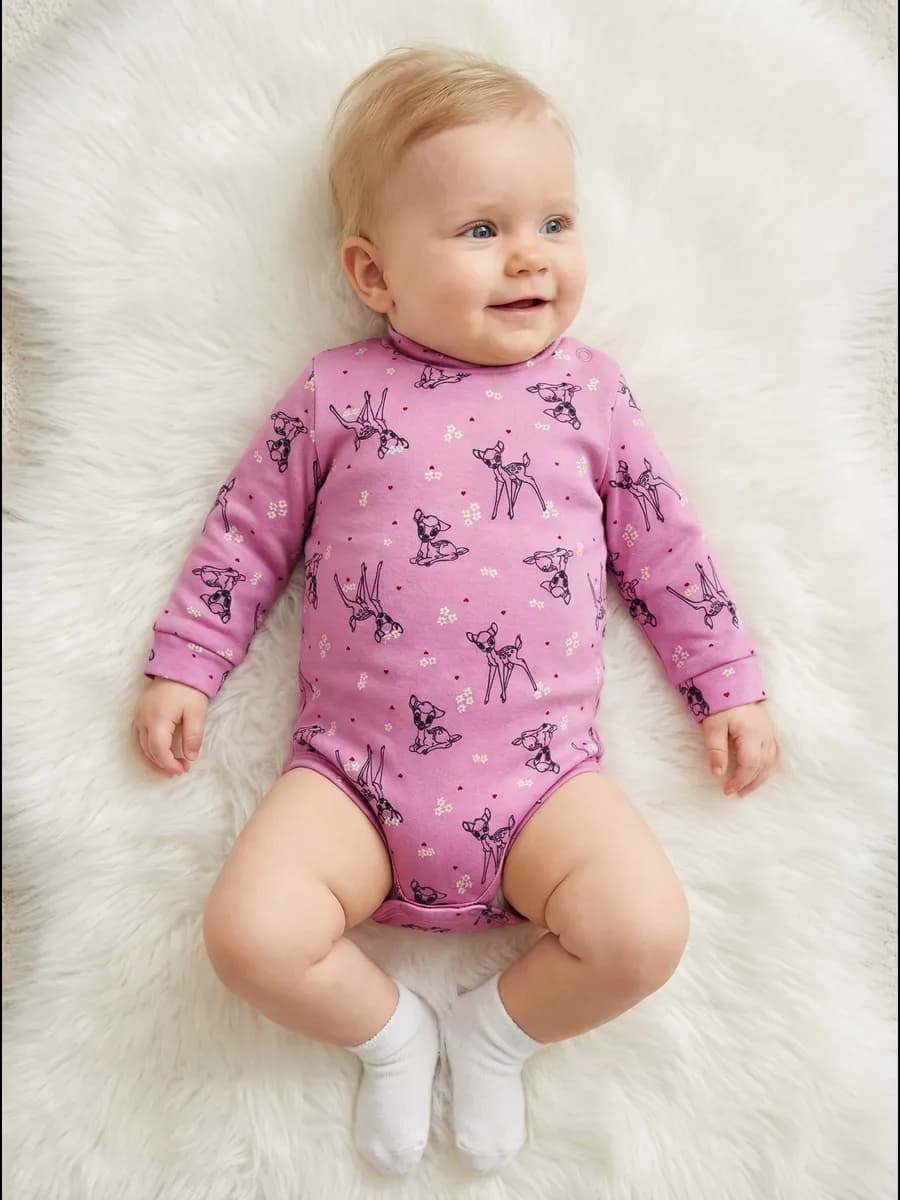 Боди полукомбинезон с длинным рукавом