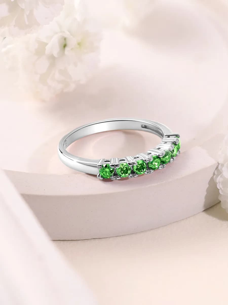 Серебряное кольцо дорожка с фианитами