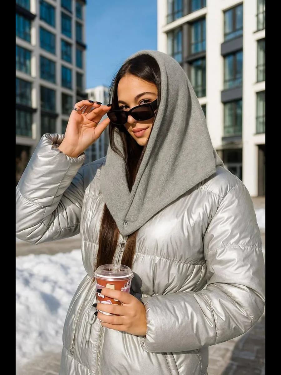 Платок вязанный на голову косынка из ангоры