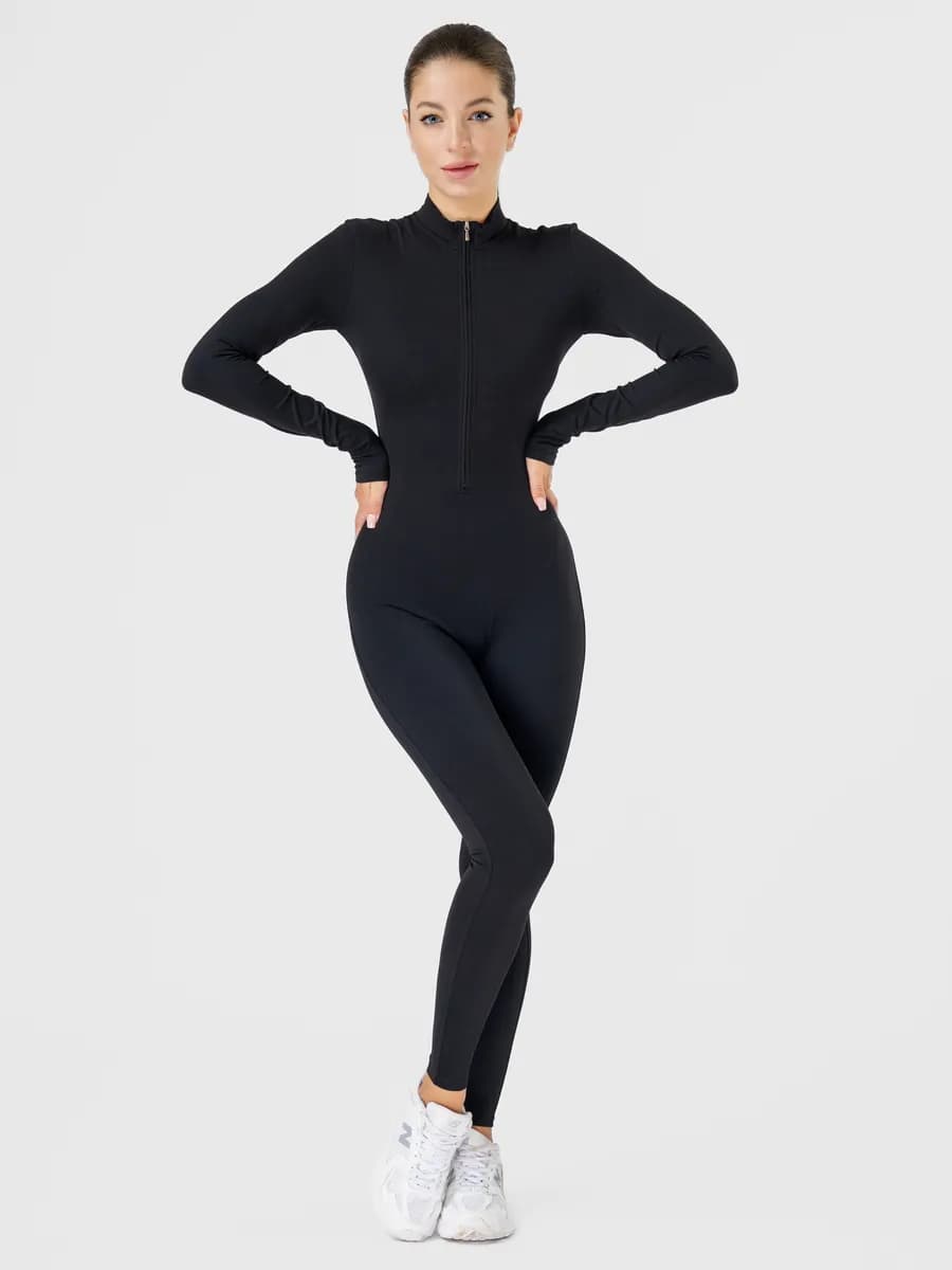Комбинезон спортивный для фитнеса и йоги на молнии