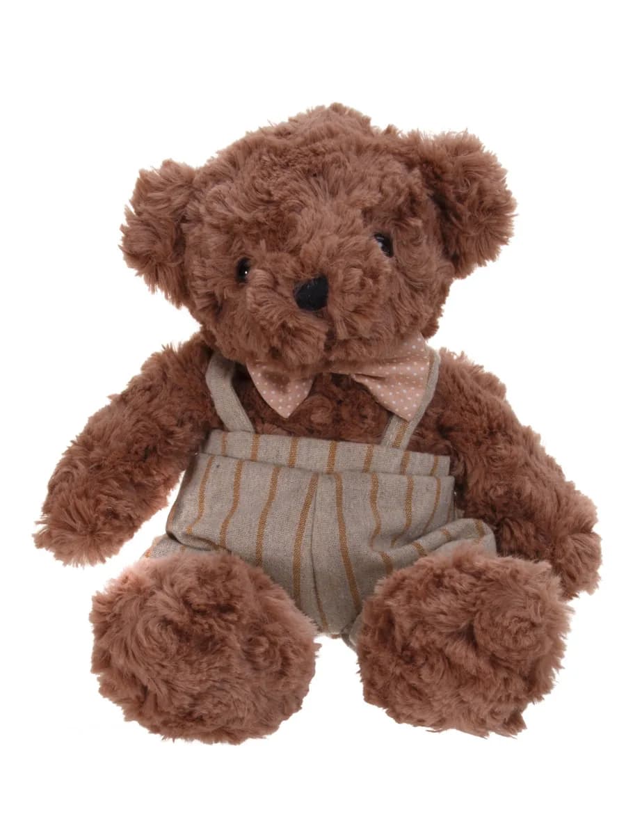 Мягкая игрушка Мишка в полосатом комбинезоне