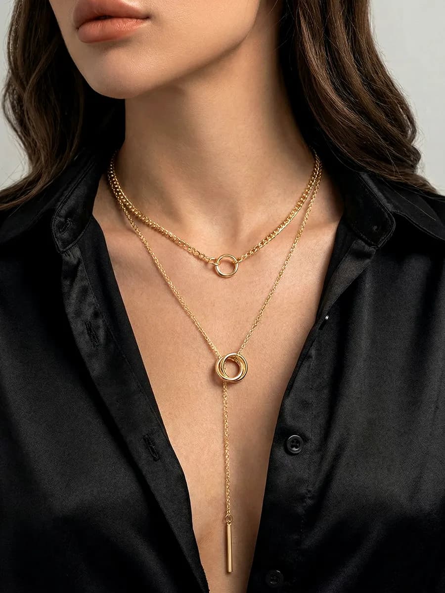 Колье на шею длинное с подвеской бижутерия