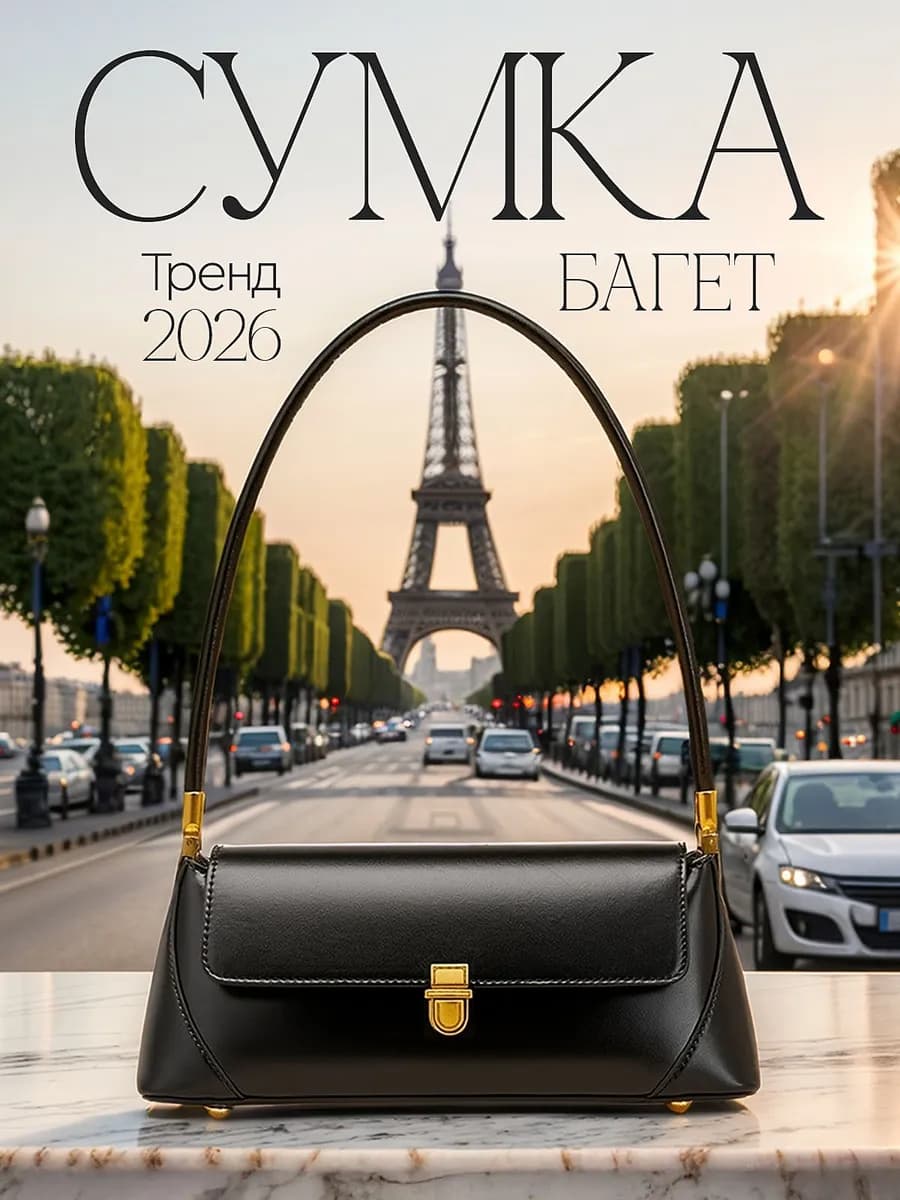 Сумка багет на плечо old money