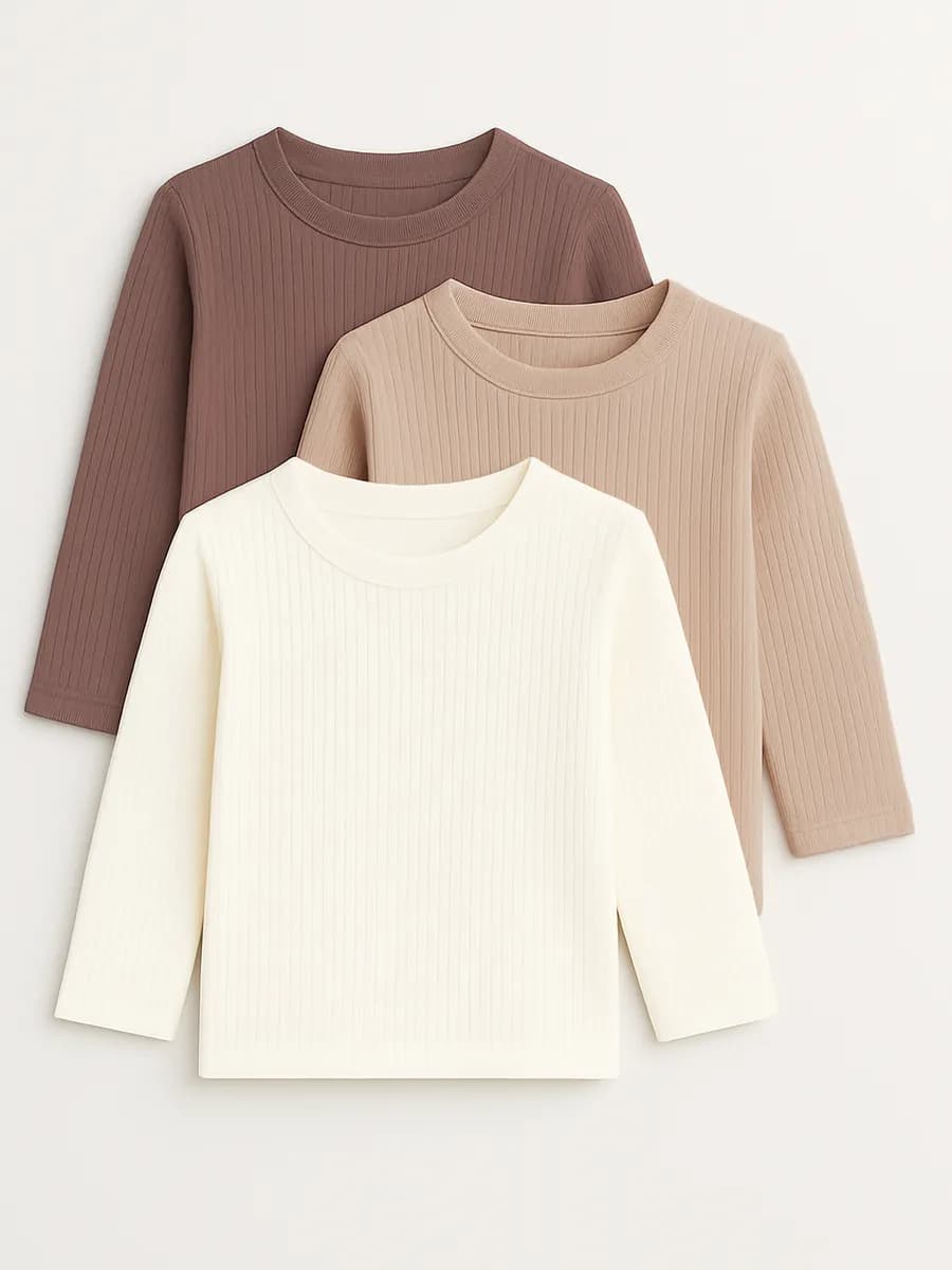 Лонгслив трикотажный базовый набор 3 шт