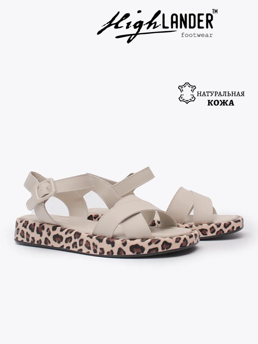 Кожаные босоножки без каблука - фото 1