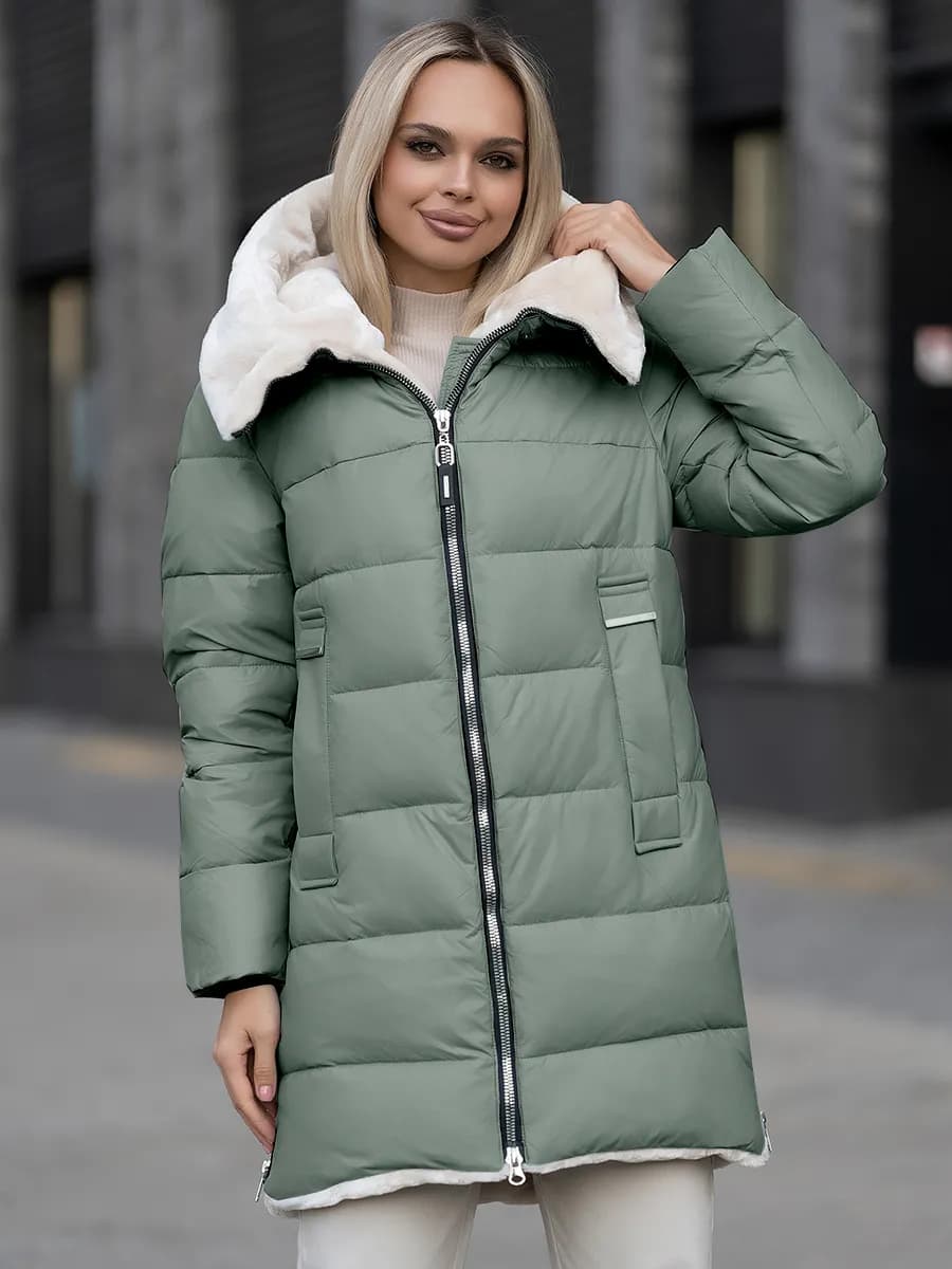 Пуховик зимний длинный оверсайз куртка