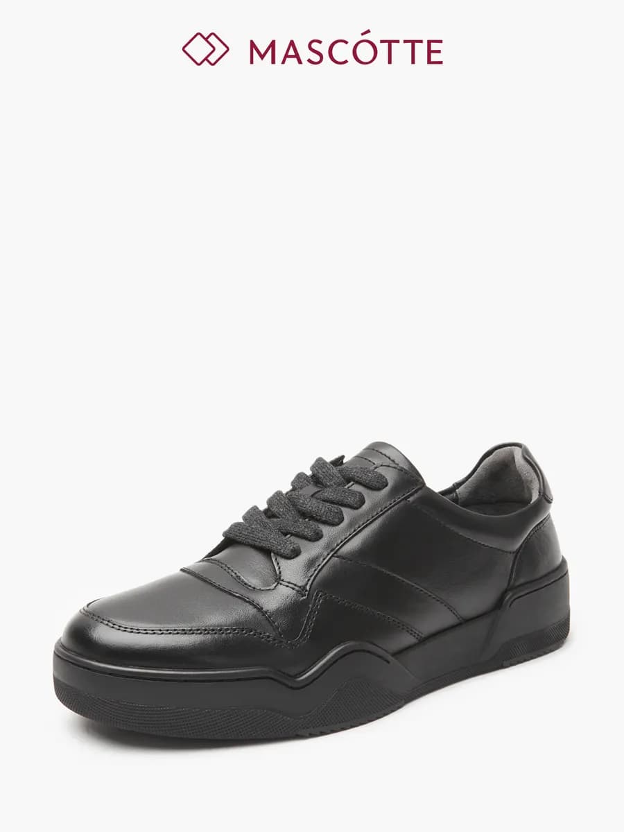 Кеды кожаные демисезонные на толстой подошве