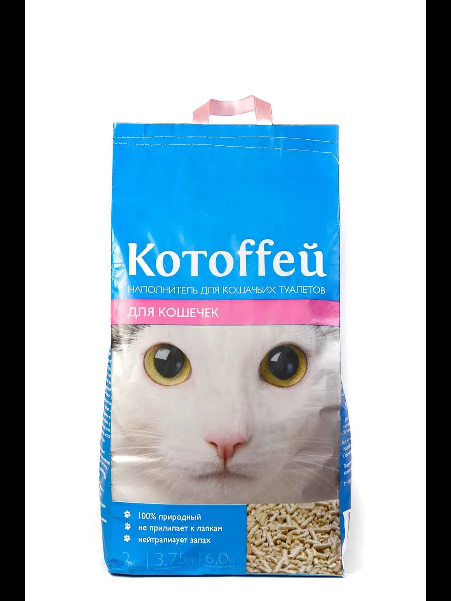 Котоффей Наполнитель для кошечек древесный 6л