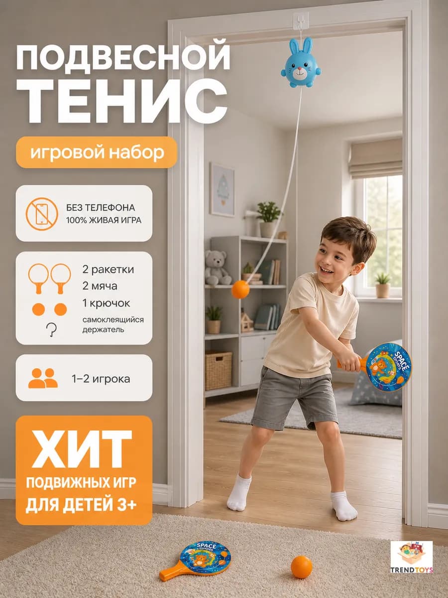 Подвесной теннис на веревке на дверь для детей
