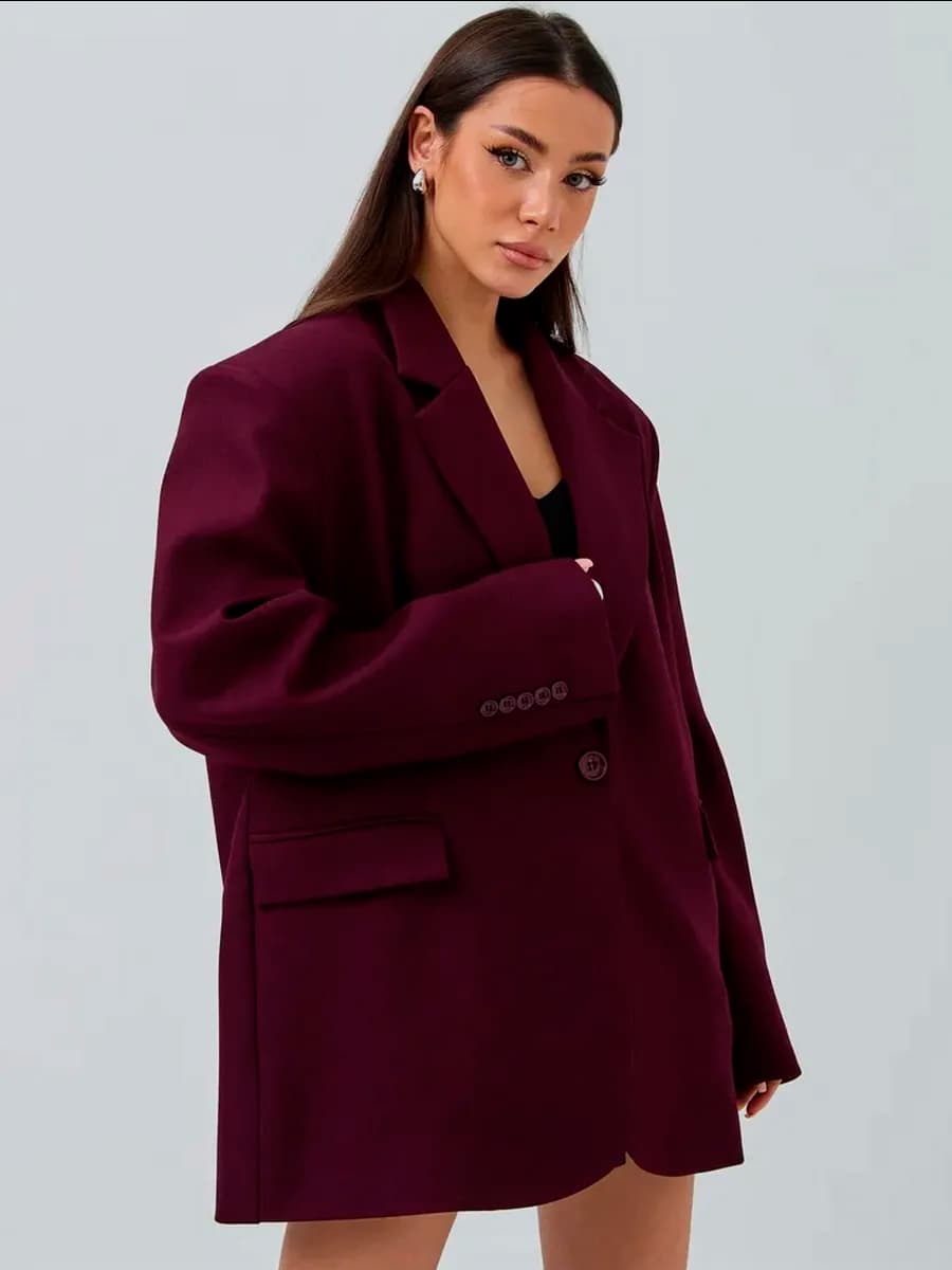 Пиджак оверсайз удлиненный жакет прямой с поясом