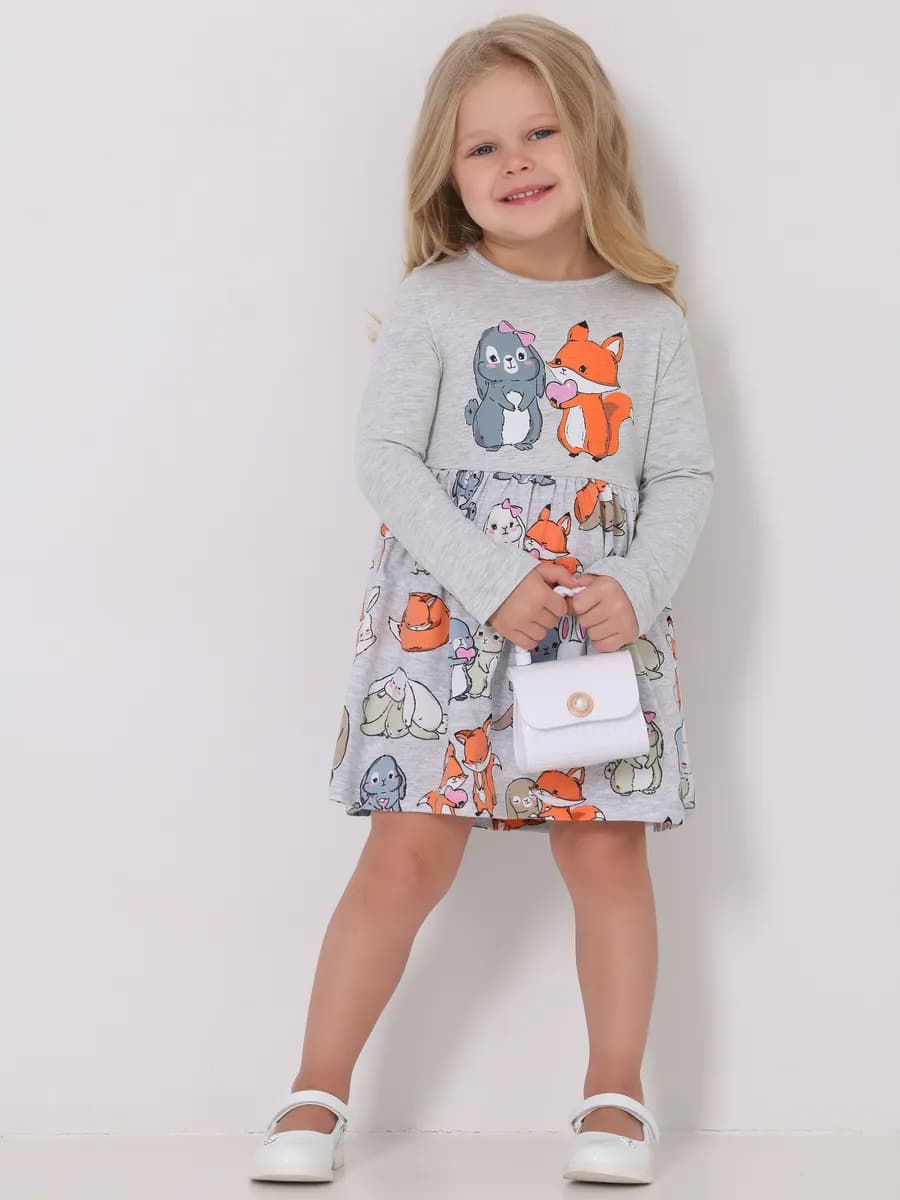 Платье в садик с длинным рукавом