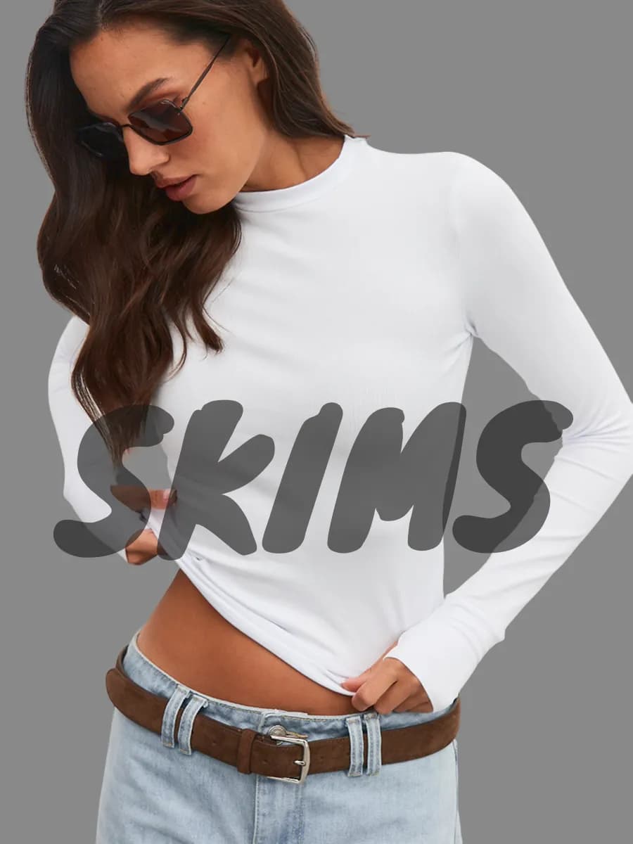 Лонгслив скимс облегающий с вырезом для пальца