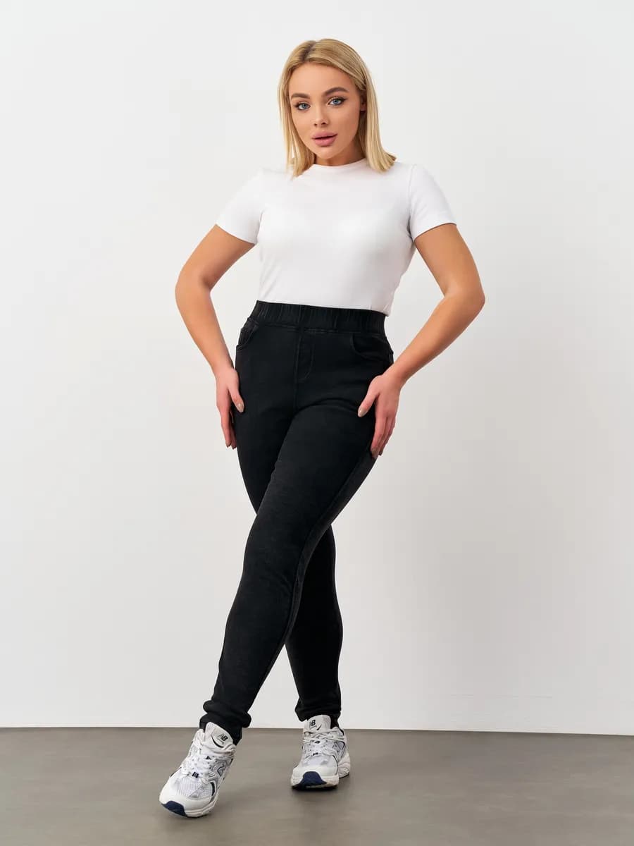 Джеггинсы утепленные Джинсы стрейч высокие скинни