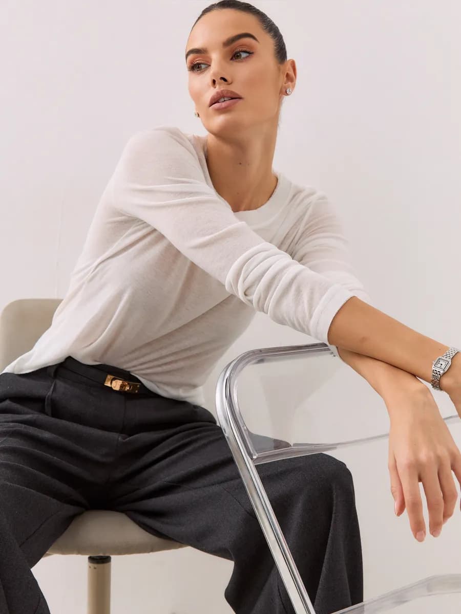 Лонгслив прозрачный с длинным рукавом