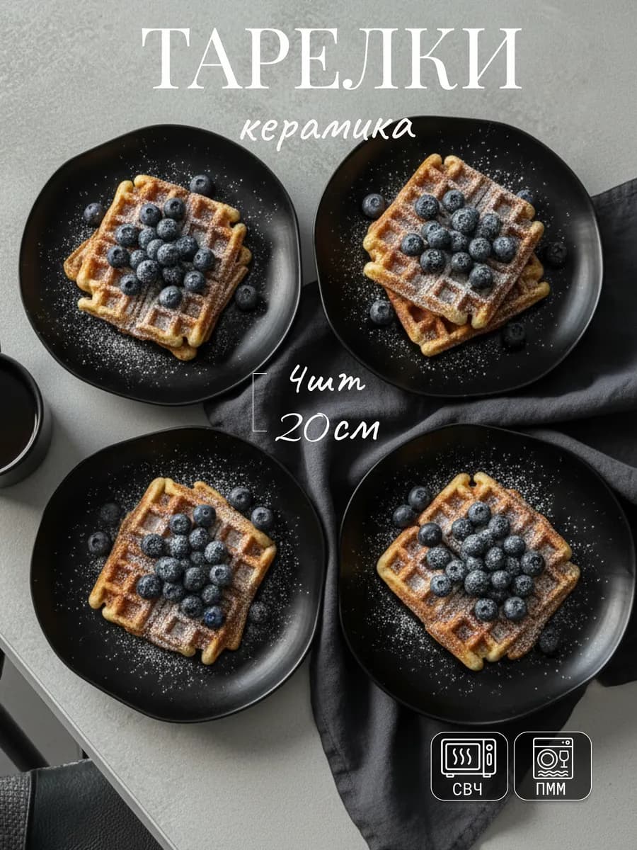 Тарелки набор 4 шт десертные 20 см