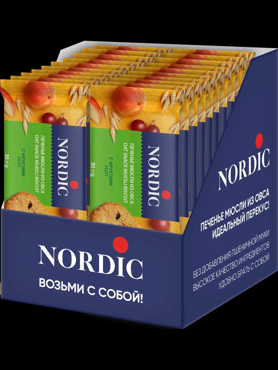 печенье мюсли из овса с Фруктами 30гх20шт