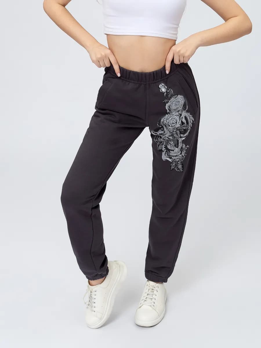 Брюки домашние спортивные с принтом